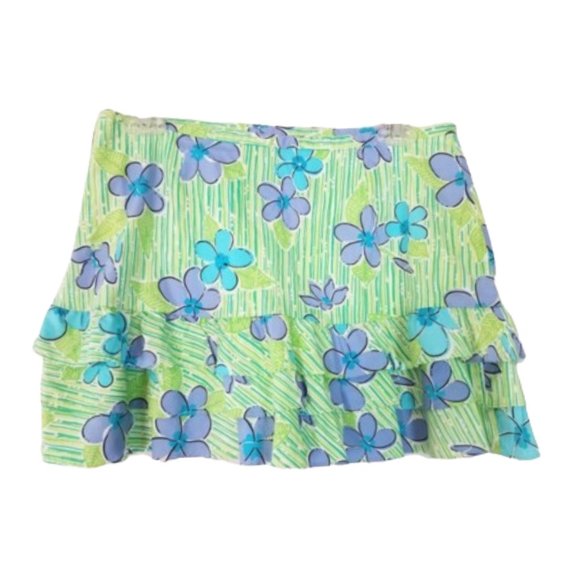 LILLY PULITZER Floral Ruffle Skirt w/Side Zipper - Women's Size 4 - Picture 1 of 4